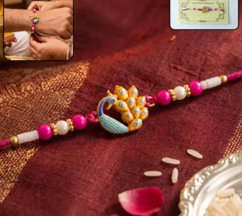 Peacock Meenakari Rakhi – Traditional Elegant Brother Gift