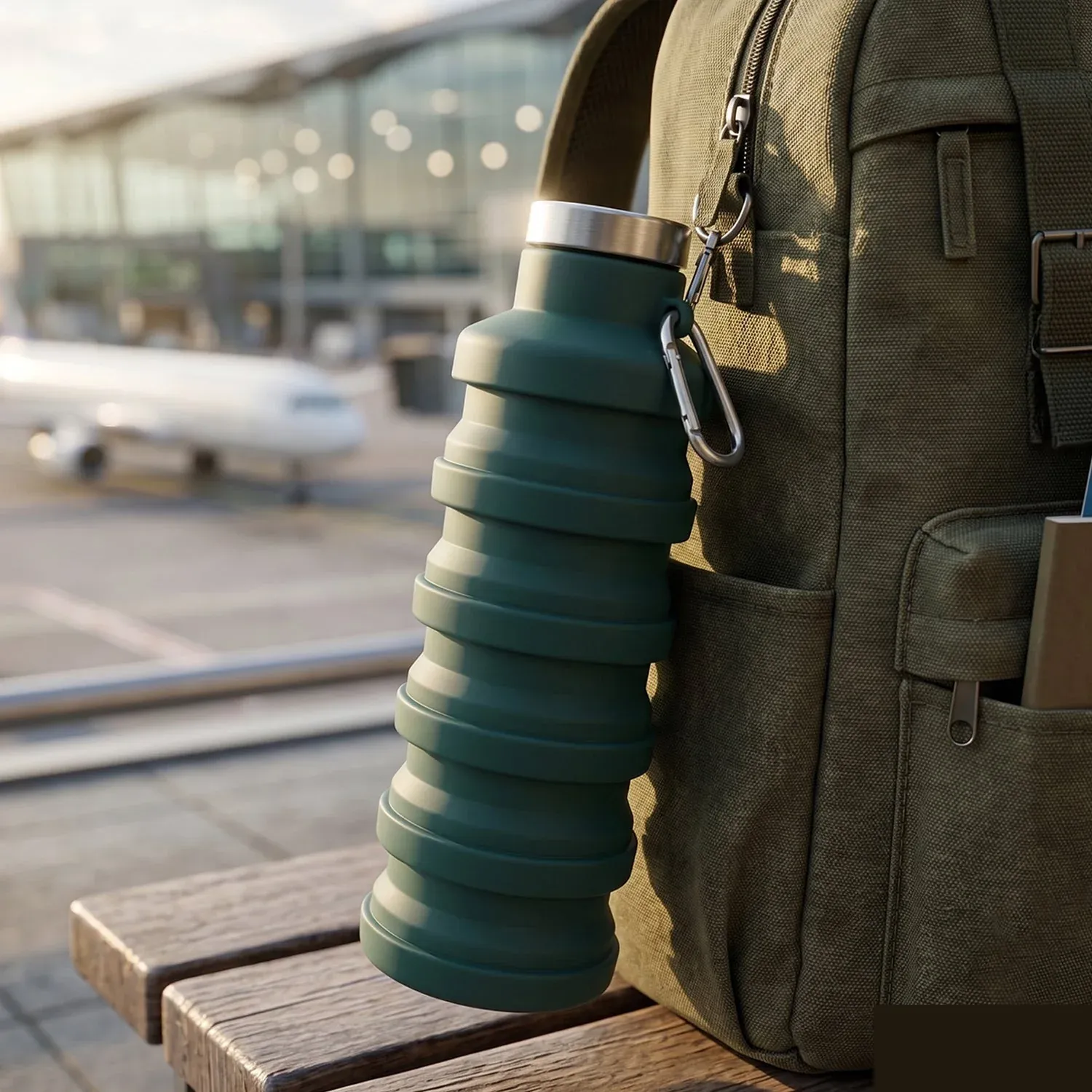 Silicone Foldable Water Bottle for Travel and Sports Hydration - Detailed Feature View 6