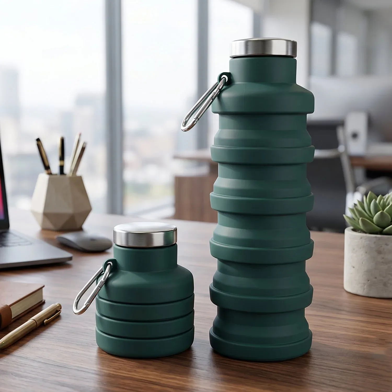 Silicone Foldable Water Bottle for Travel and Sports Hydration - Detailed Feature View 7