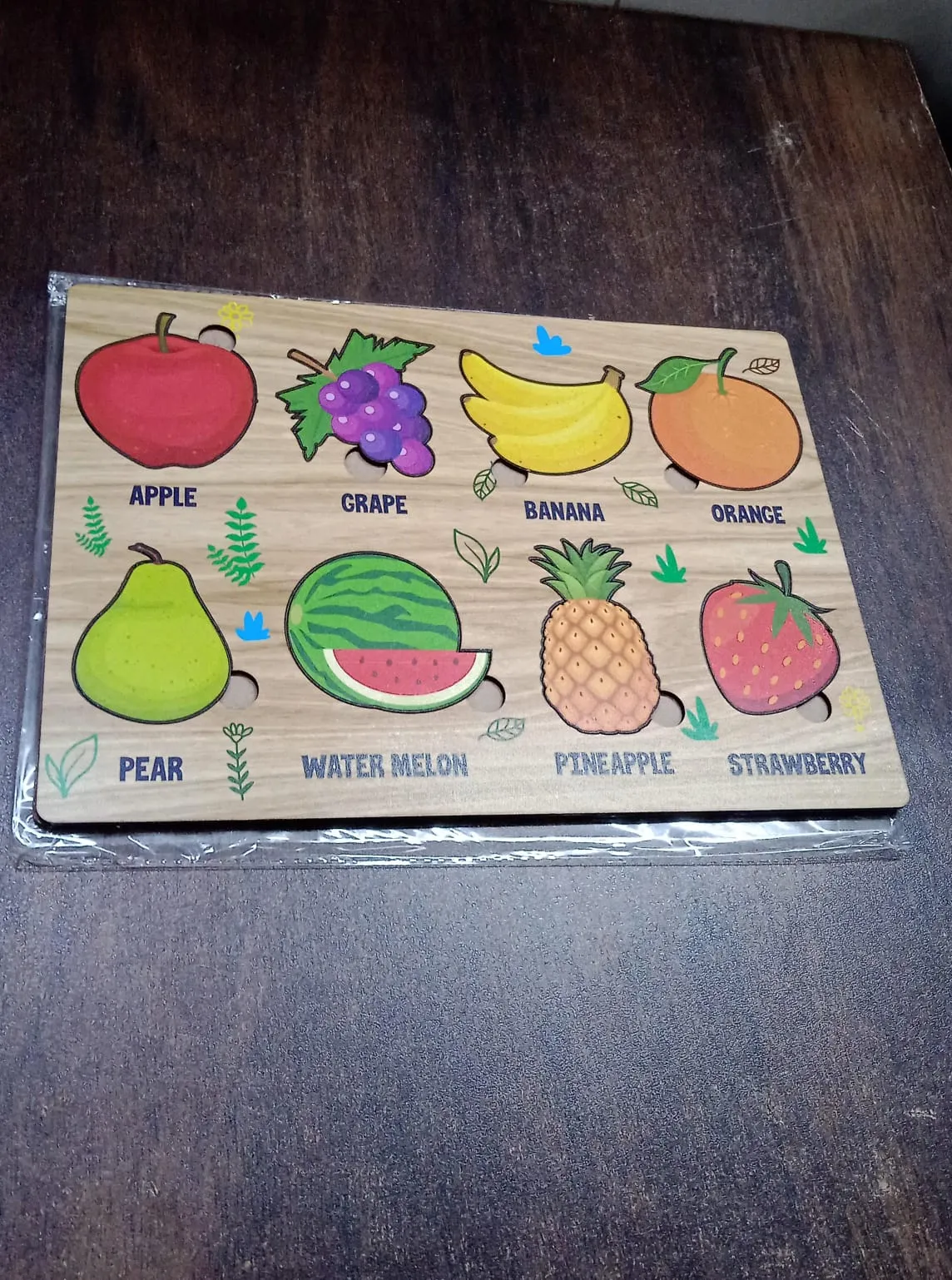 Wooden Fruit Puzzle – Toddler Learning Board | Inventive Play - Detailed Feature View 7