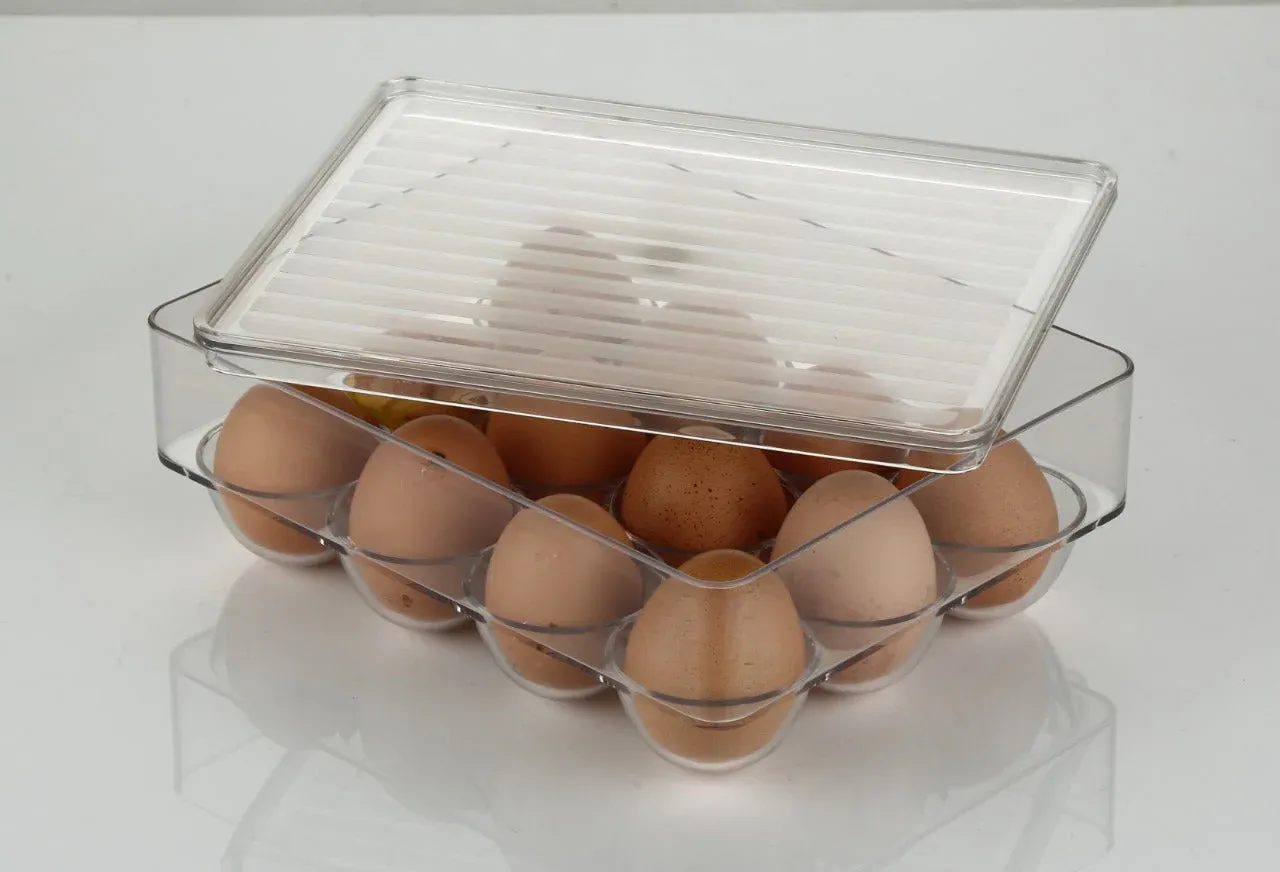 Egg Storage Box – 12-Cavity Refrigerator Organiser | Organivo - Detailed Feature View 2