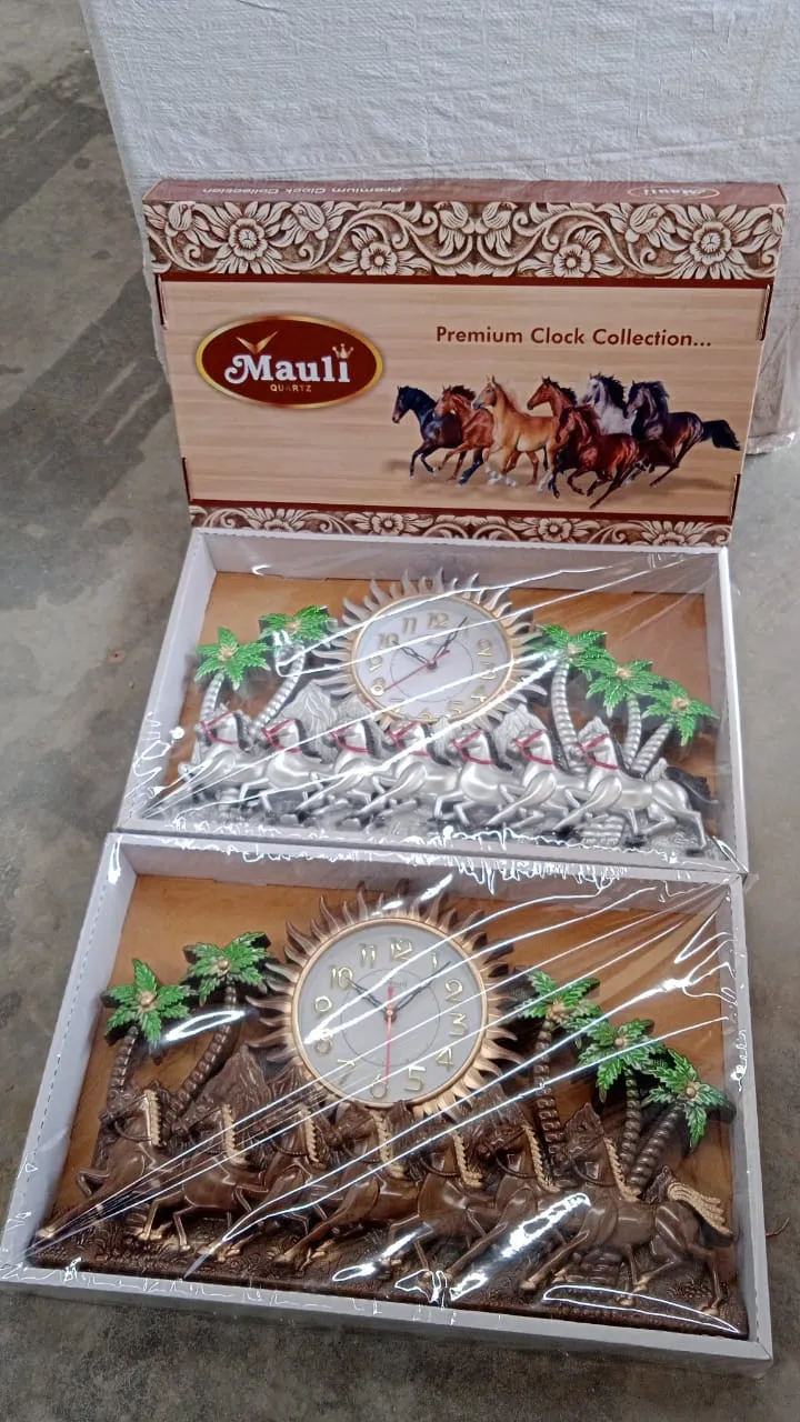 Plastic Wall Clock – Silent Sweep with Running Horse Design - Detailed Feature View 7