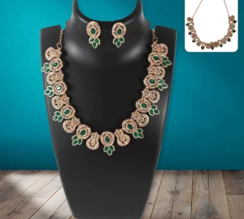 Green Necklace Set – Elegant Design with Matching Earrings | BW