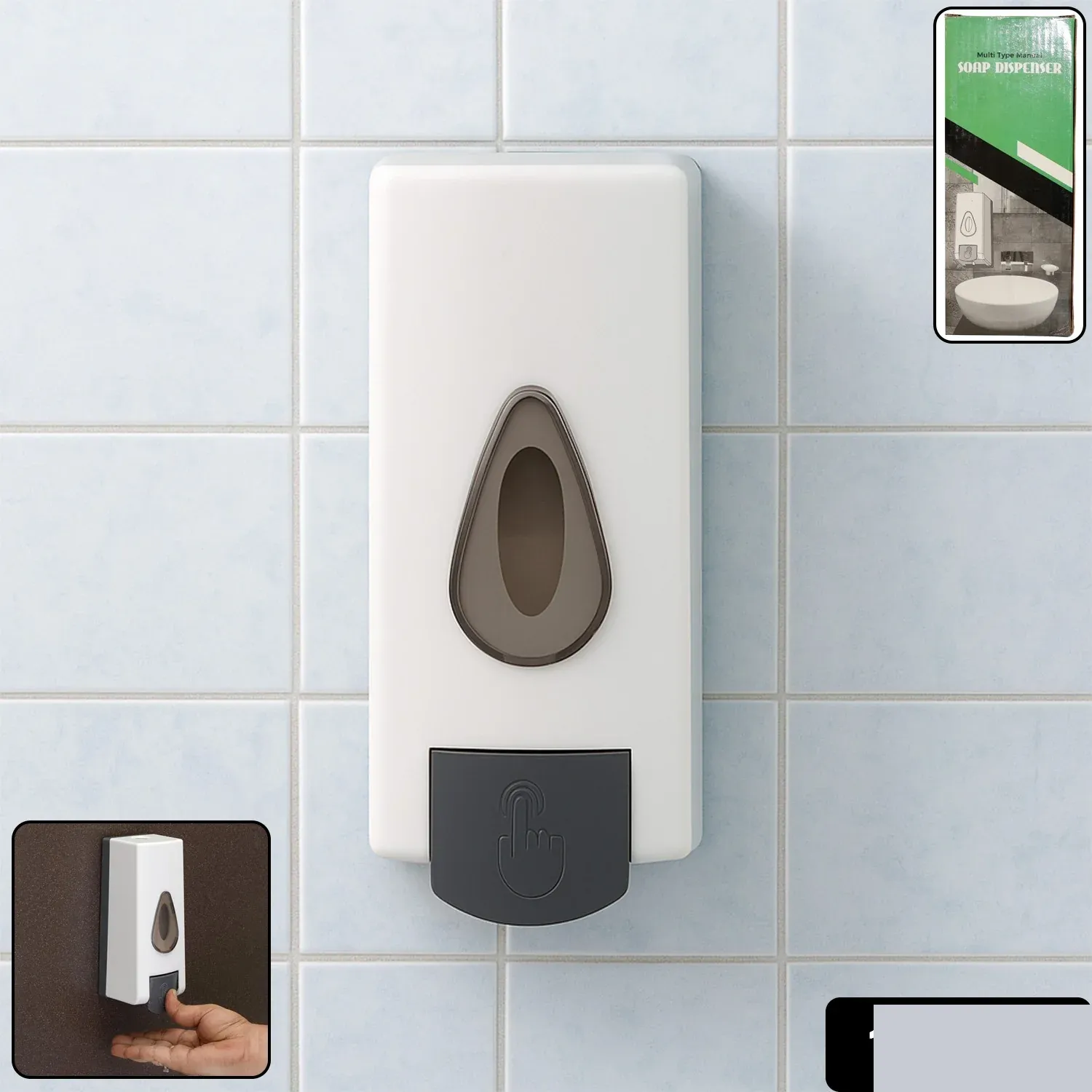 Wall Mounted Soap Dispenser – Refillable Push Button for Bathroom - Detailed Feature View 1