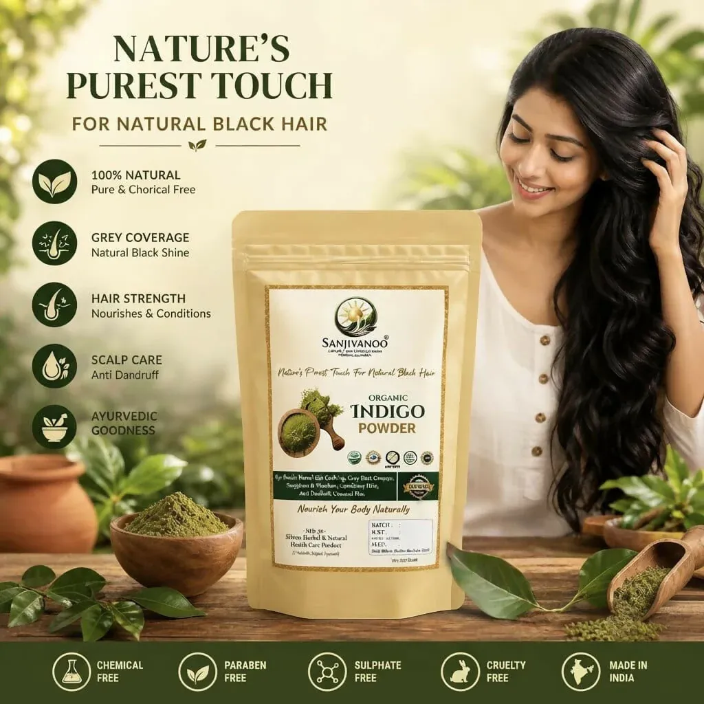 Sanjivanoo Indigo Powder Natural Hair Color Chemical Free Dye (200 GM) - Detailed Feature View 2