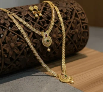 Premium Gold Plated Designer Necklace Set with Matching Earrings Elegant Jewellery