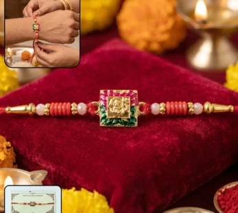 Ganesha Rakhi, Elegant Designer Thread for Raksha Bandhan