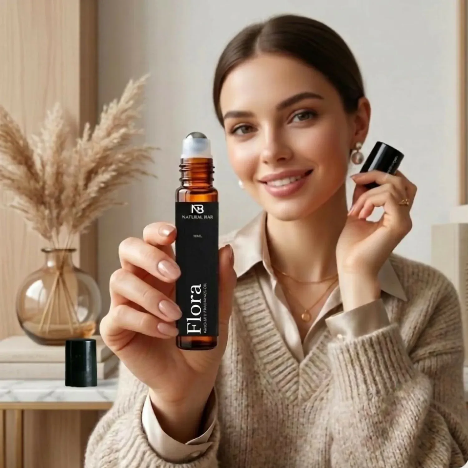 Flora Luxury Attar Roll-On – Long Lasting Non-Alcoholic Fragrance - Detailed Feature View 1
