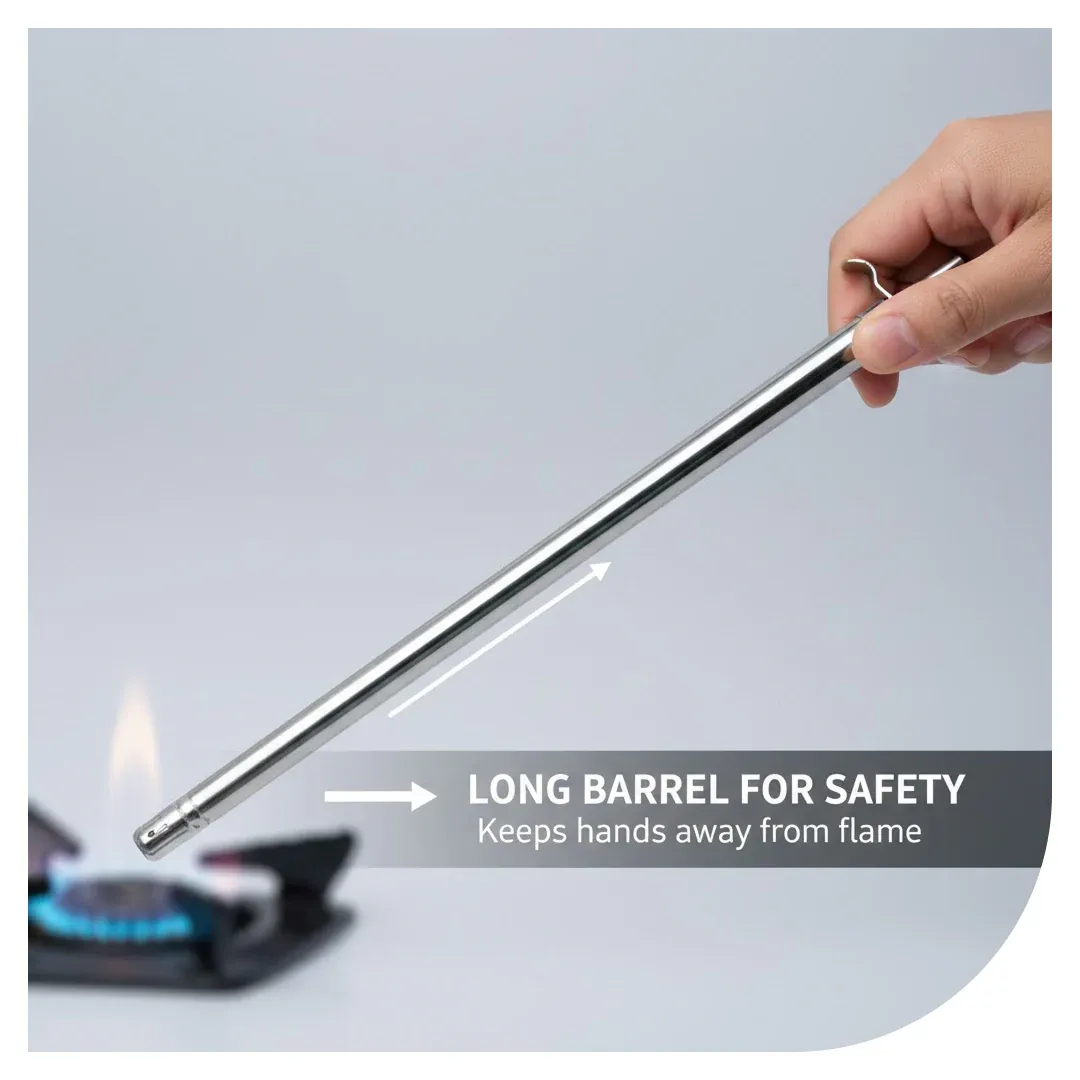 Stainless Steel Gas Lighter – Long Spark for Kitchen | CookAura - Detailed Feature View 5