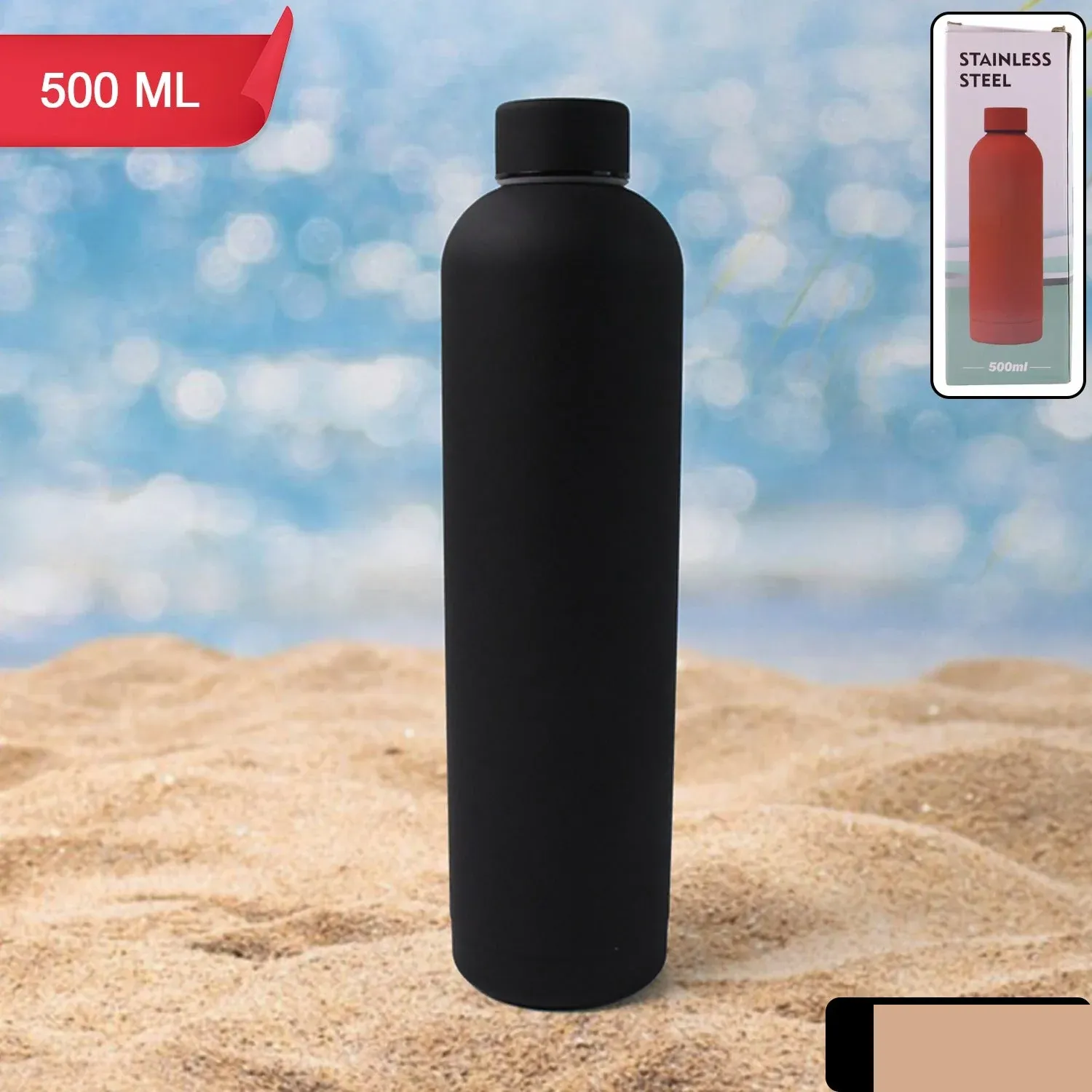 Stainless Steel Vacuum-Insulated Water Bottle – 500ml Hydration - Detailed Feature View 1