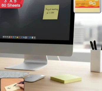 Self Yellow Sticky Note Pad 3 x 5 inch – Strong Adhesive, 80 Sheets