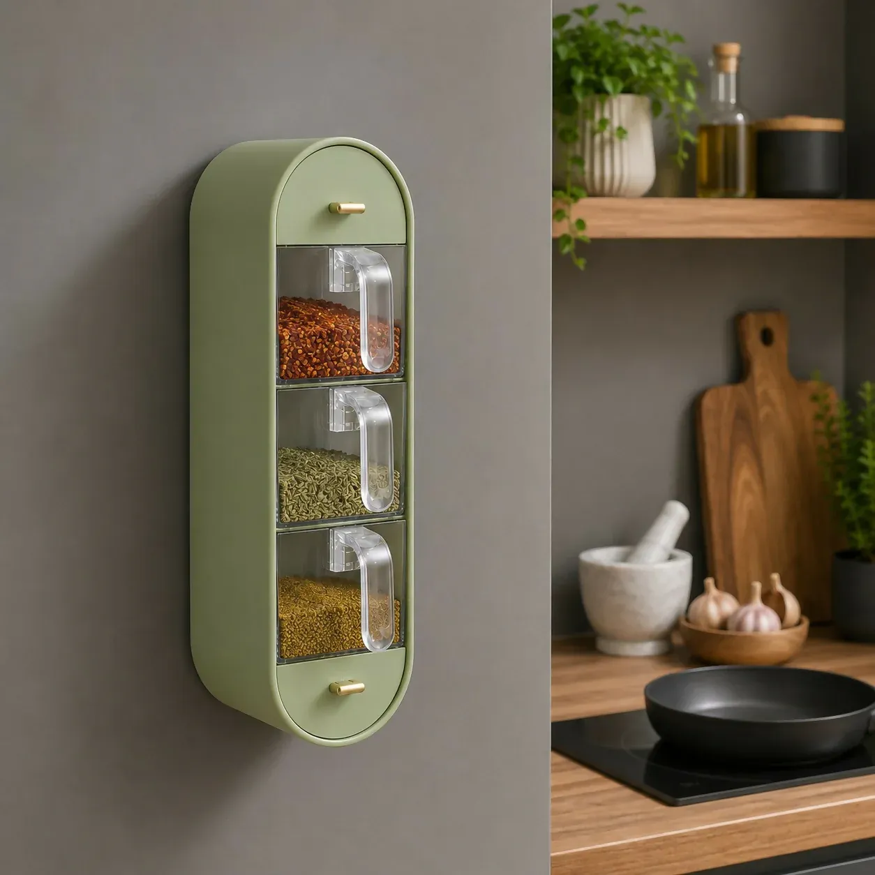 Wall Mounted Spice Organizer – Space-saving kitchen storage solution - Detailed Feature View 1
