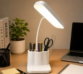 LED Desk Lamp with Pen Holder & Mobile Stand, Touch Control Study Lamp