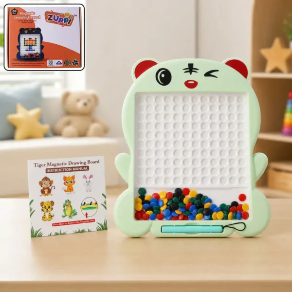 Zuppi Tiger Magnetic Drawing Board – Creative Pixel Art Toy for Kids