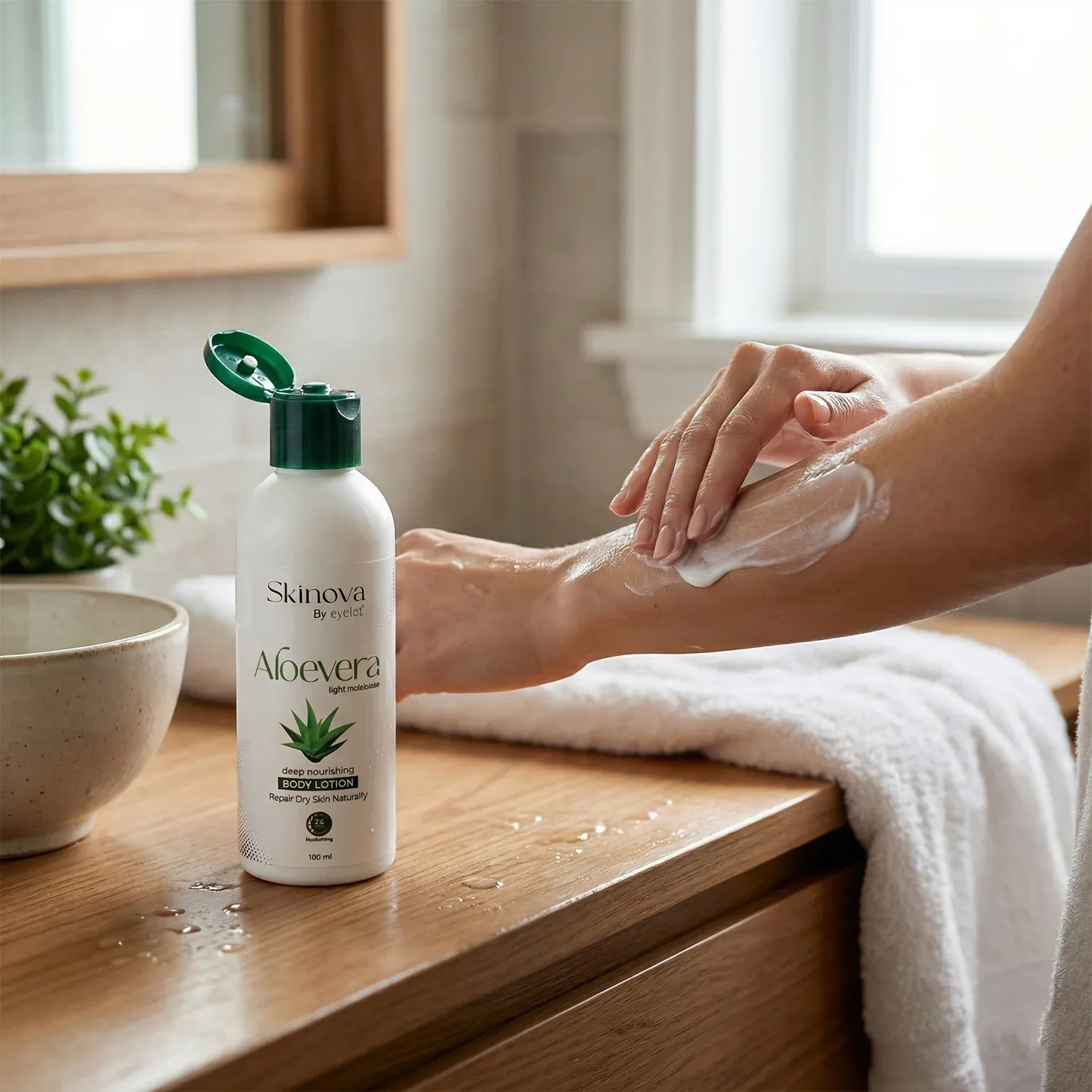 Aloe Vera Body Lotion – Deep Nourishing 24-Hour Moisturizer - Detailed Feature View 1
