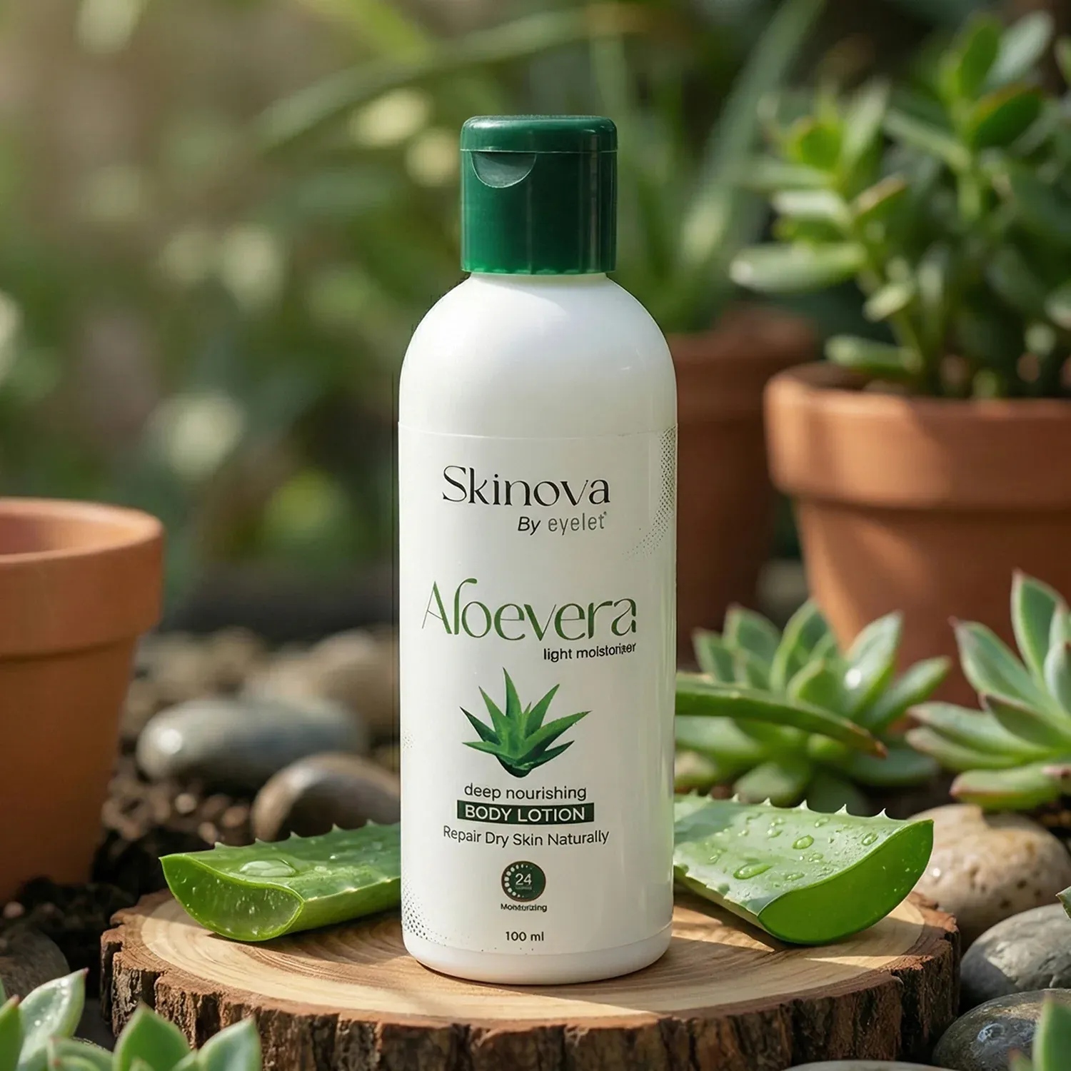 Aloe Vera Body Lotion – Deep Nourishing 24-Hour Moisturizer - Detailed Feature View 3