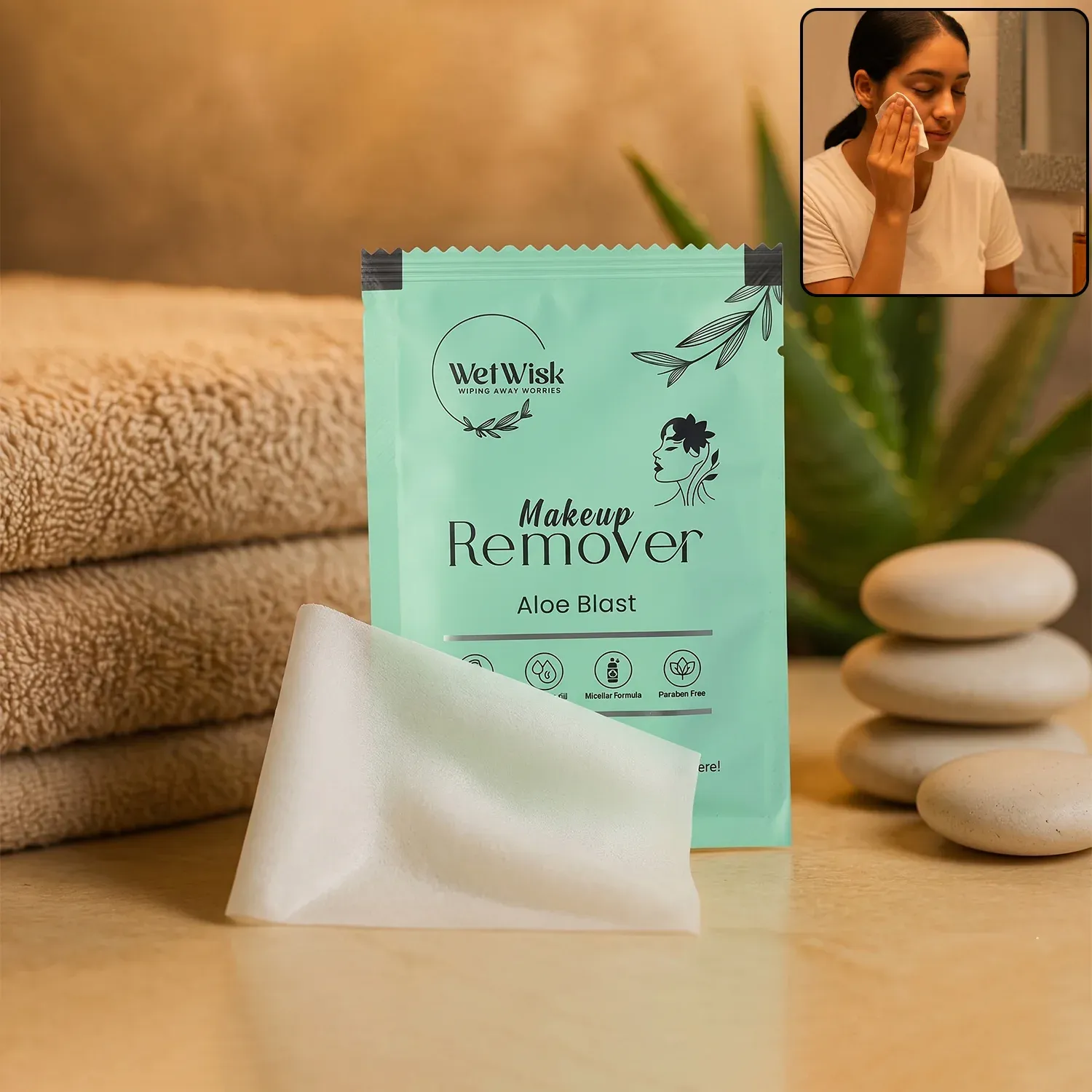 Premium Makeup Remover Wet Wipes – Gentle & Travel-Friendly Facial Cleansing - Buy Online at Alikart