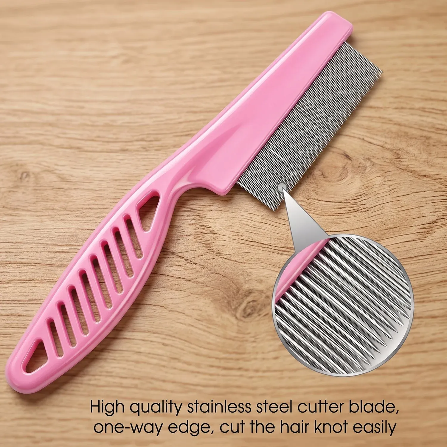Dog Hair Remover Comb Pet Grooming Shedding Tool Fur Cleaning Brush (1 Pc) - Detailed Feature View 2