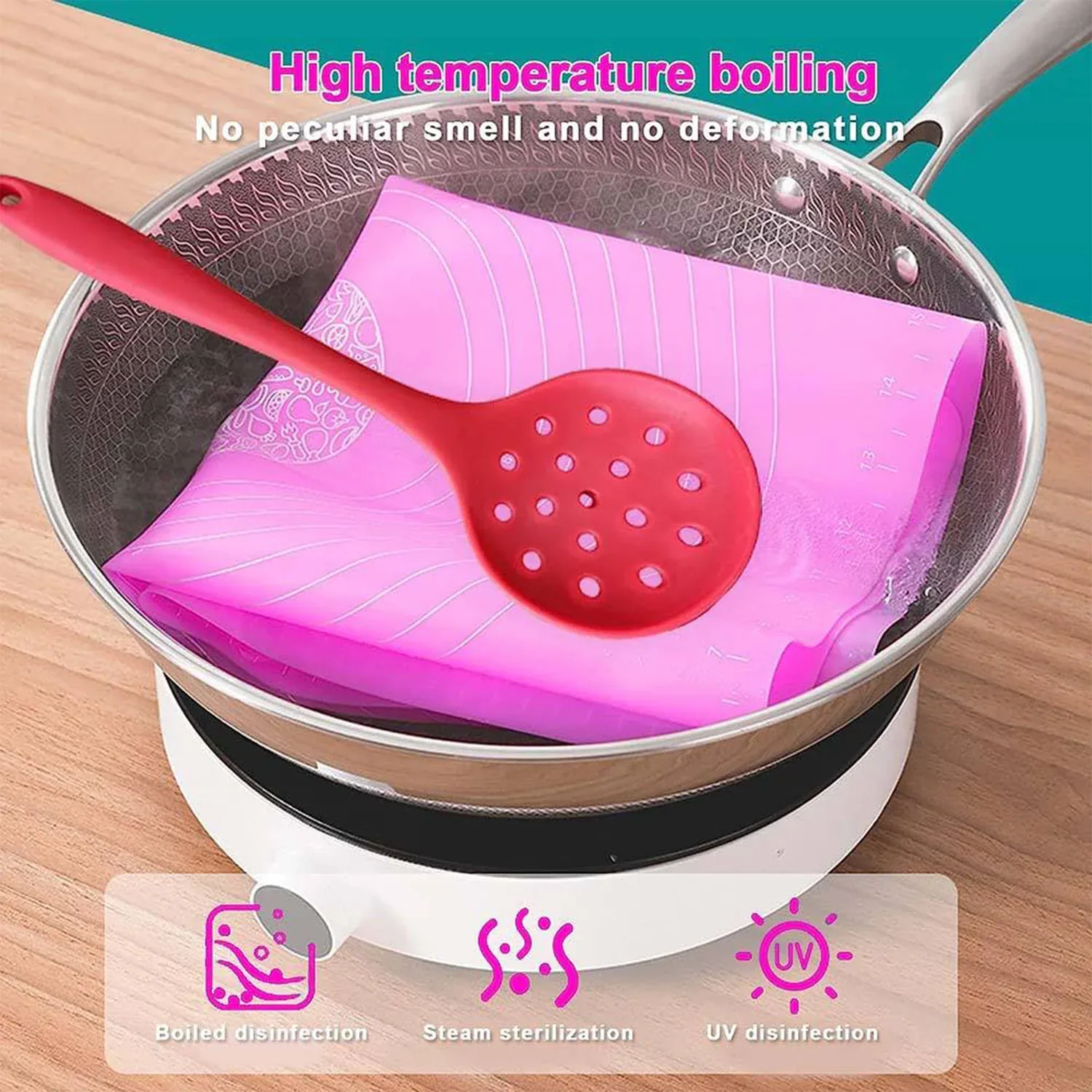 Silicone Baking Mat – Non-Stick with Measurement Guides - Detailed Feature View 5