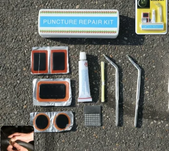 Bicycle Tire Repair Kit – Portable Puncture Patch Set with Adhesive