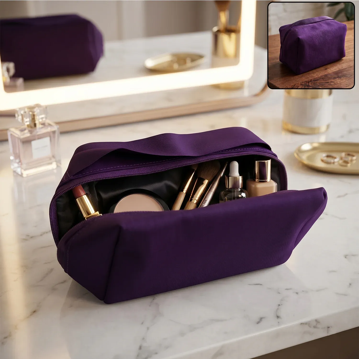 Premium Travel Makeup Organizer Bag – Waterproof & Compact for On-the-Go - Buy Online at Alikart