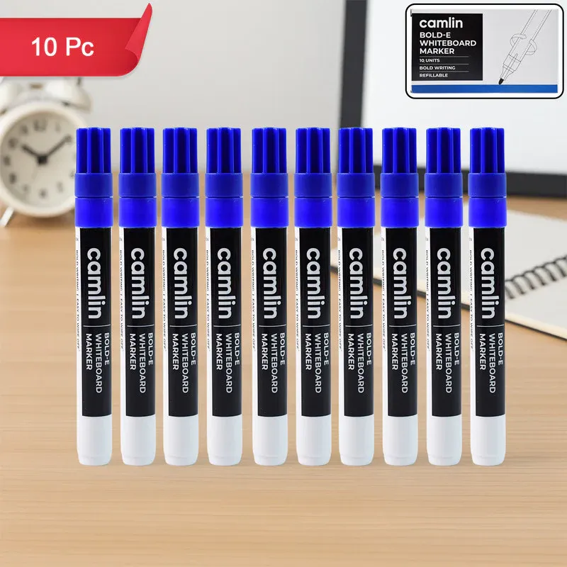 Premium Whiteboard Marker Blue – Bold, Refillable Pack of 10 - Buy Online at Alikart