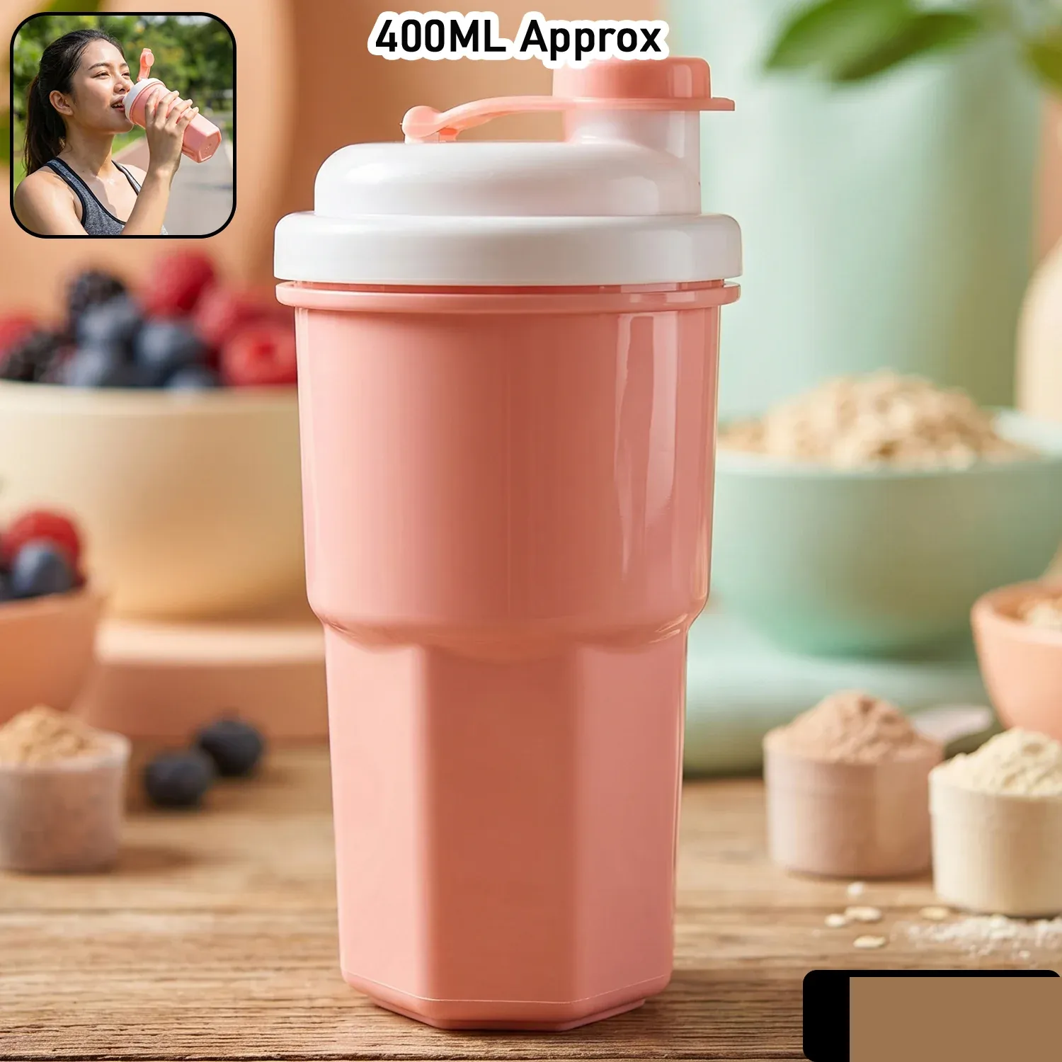 Protein Tumbler – Leakproof Shake Bottle for Gym & Travel - Detailed Feature View 1