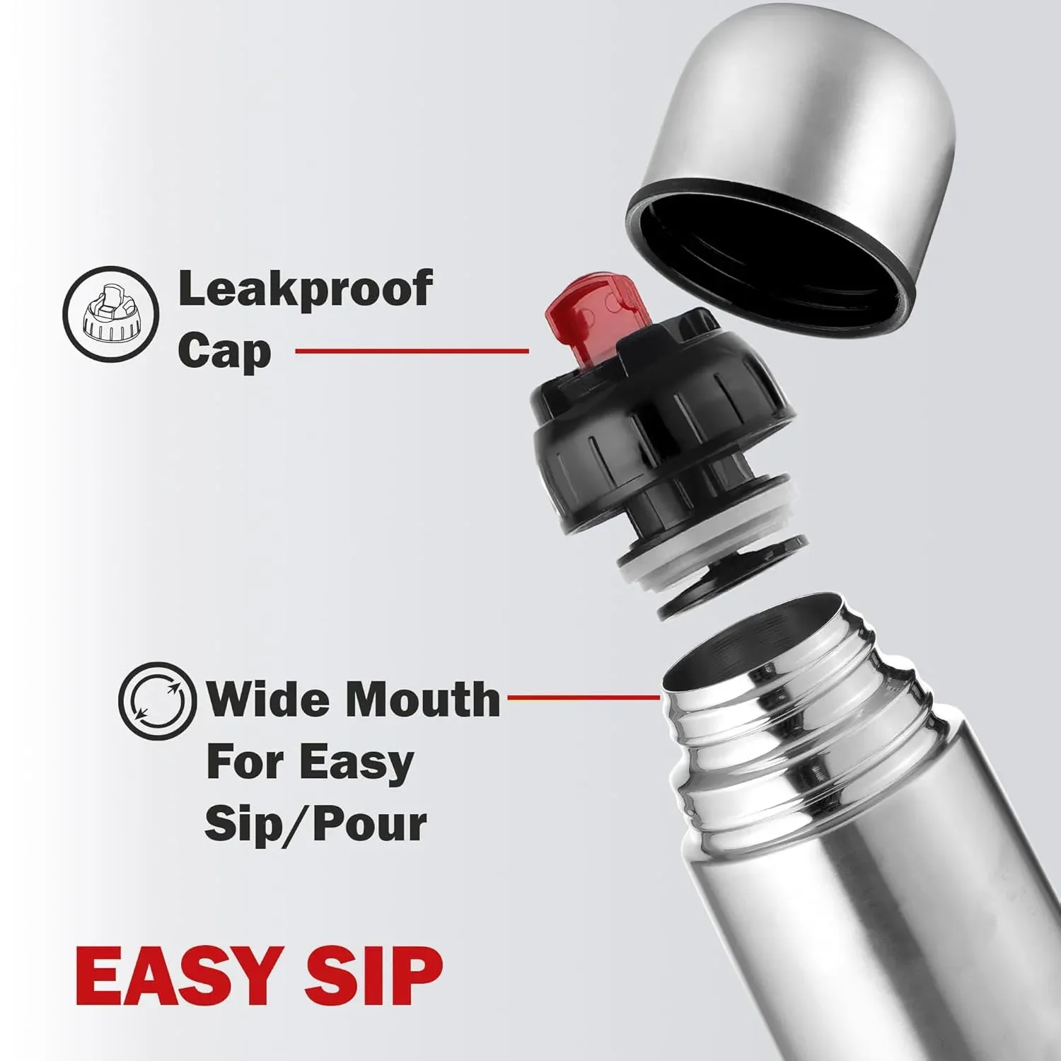 Stainless Steel Vacuum Insulated Water Bottle 1000ML – Leak-Resistant - Detailed Feature View 6
