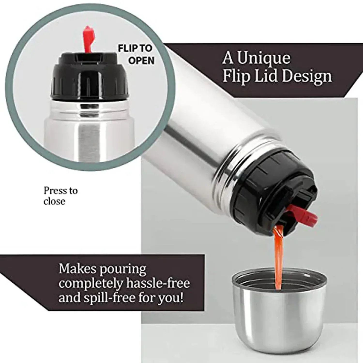 Stainless Steel Vacuum Insulated Water Bottle 1000ML – Leak-Resistant - Detailed Feature View 7