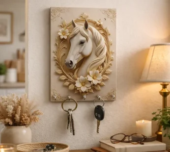 Horse Wooden Key Holder Wall Mount – Elegant Home & Office Decor