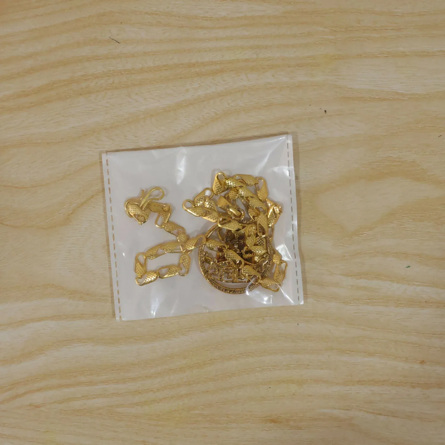 Gold Finish Mahakal Trishul Damru Pendant Chain – Divine Symbol Jewelry - Detailed Feature View 5