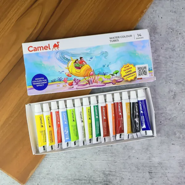 Camlin Water Colour Tubes – 14 Vibrant Shades for Smooth Paintings