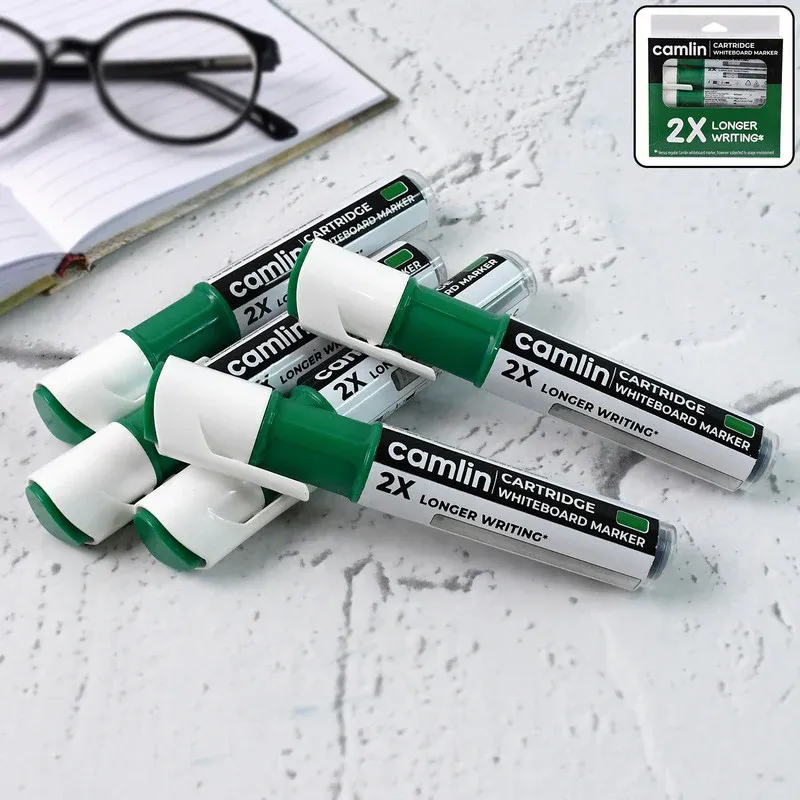 Premium Whiteboard Marker – Green Refillable Long-Lasting Ink (Pack of 5) - Buy Online at Alikart