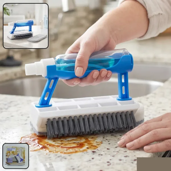 3 in 1 Multi Purpose Cleaning Brush with Soap Dispenser Sponge Scrubber (1 Pc)