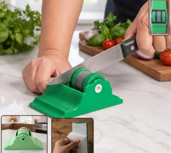Compact Knife Sharpener with Adhesive Base, Manual Roller Blade Sharpener (1 Pc)
