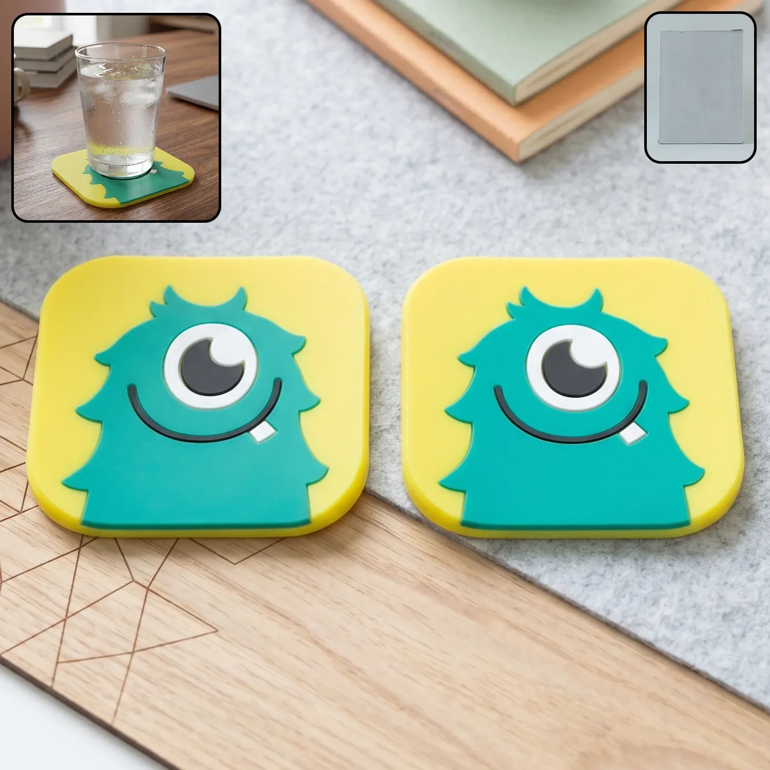 Premium Silicone Coasters – Fun Monster Design with Heat Resistance - Buy Online at Alikart