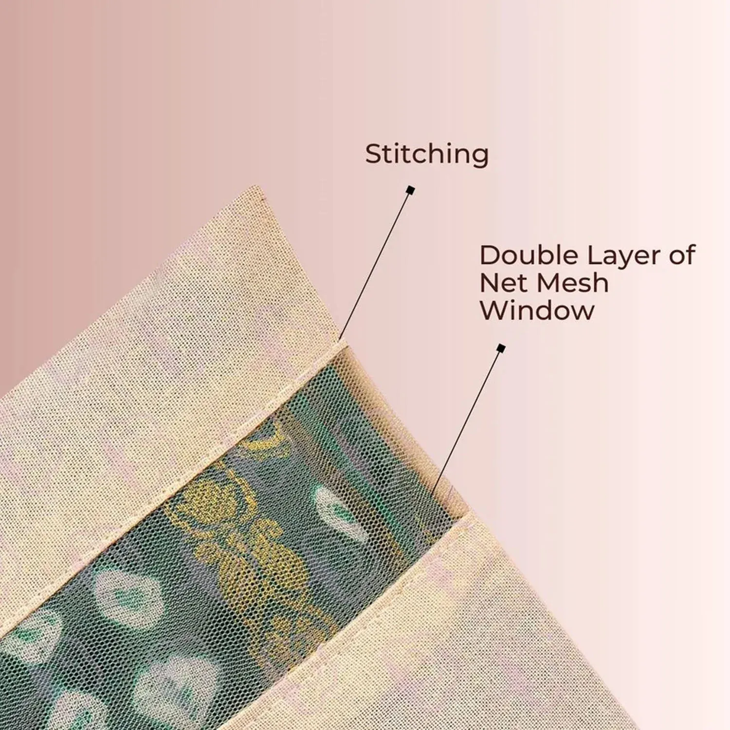 Saree Storage Bag – Zip Closure Multipurpose Organizer 14.5x16.5 cm - Detailed Feature View 3