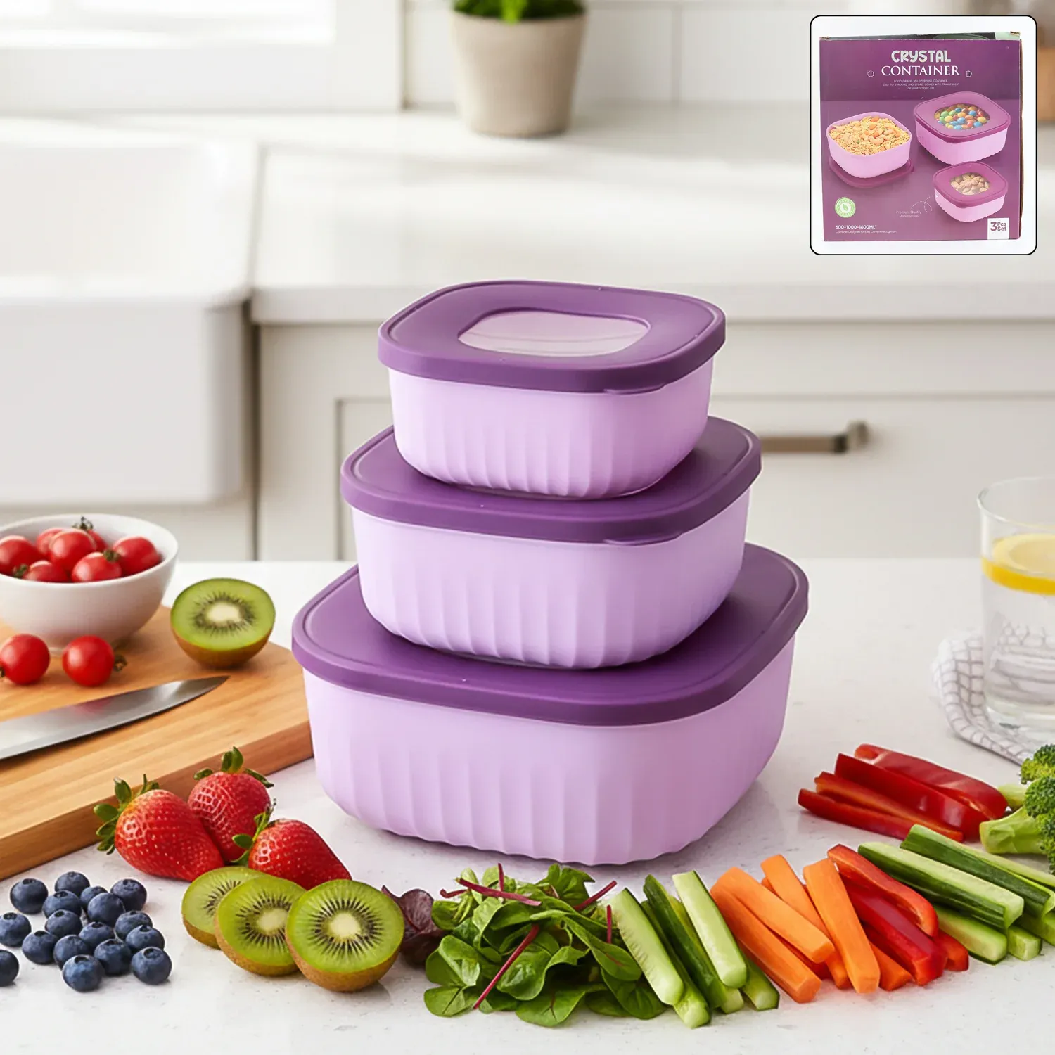 Premium Food Storage Container Set – Leak-Resistant, Stackable 3-Piece - Buy Online at Alikart