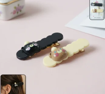 Cute Teddy Hair Clips – Adorable 2-Piece Hairpin Set