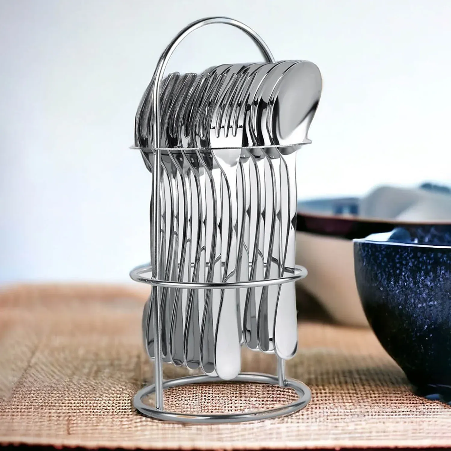Stainless Steel Cutlery Set – 16-Piece with Elegant Stand - Detailed Feature View 7