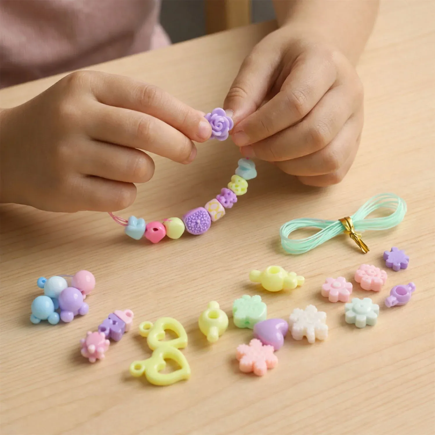 DIY Fashion Beading Jewellery Making Kit – Creative Craft Set for Kids - Detailed Feature View 2