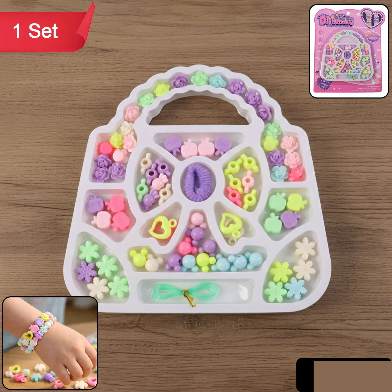 DIY Fashion Beading Jewellery Making Kit – Creative Craft Set for Kids - Detailed Feature View 1