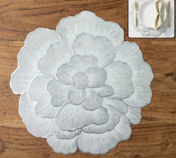 Round Floral PVC Table Mat – Waterproof & Heat Resistant for Dining
