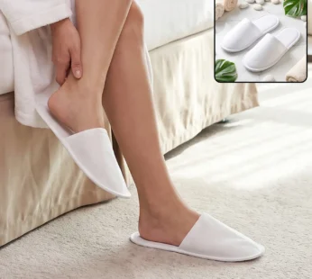 Soft Closed Toe Slippers for Hotel Spa Guest and Home White 28 x 11…