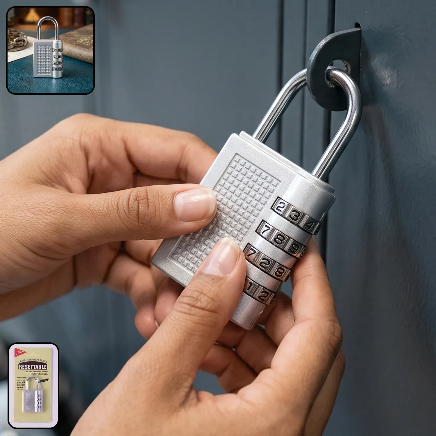 Premium 4 Digit Combination Padlock Resettable Number Lock for Luggage and... - Buy Online at Alikart
