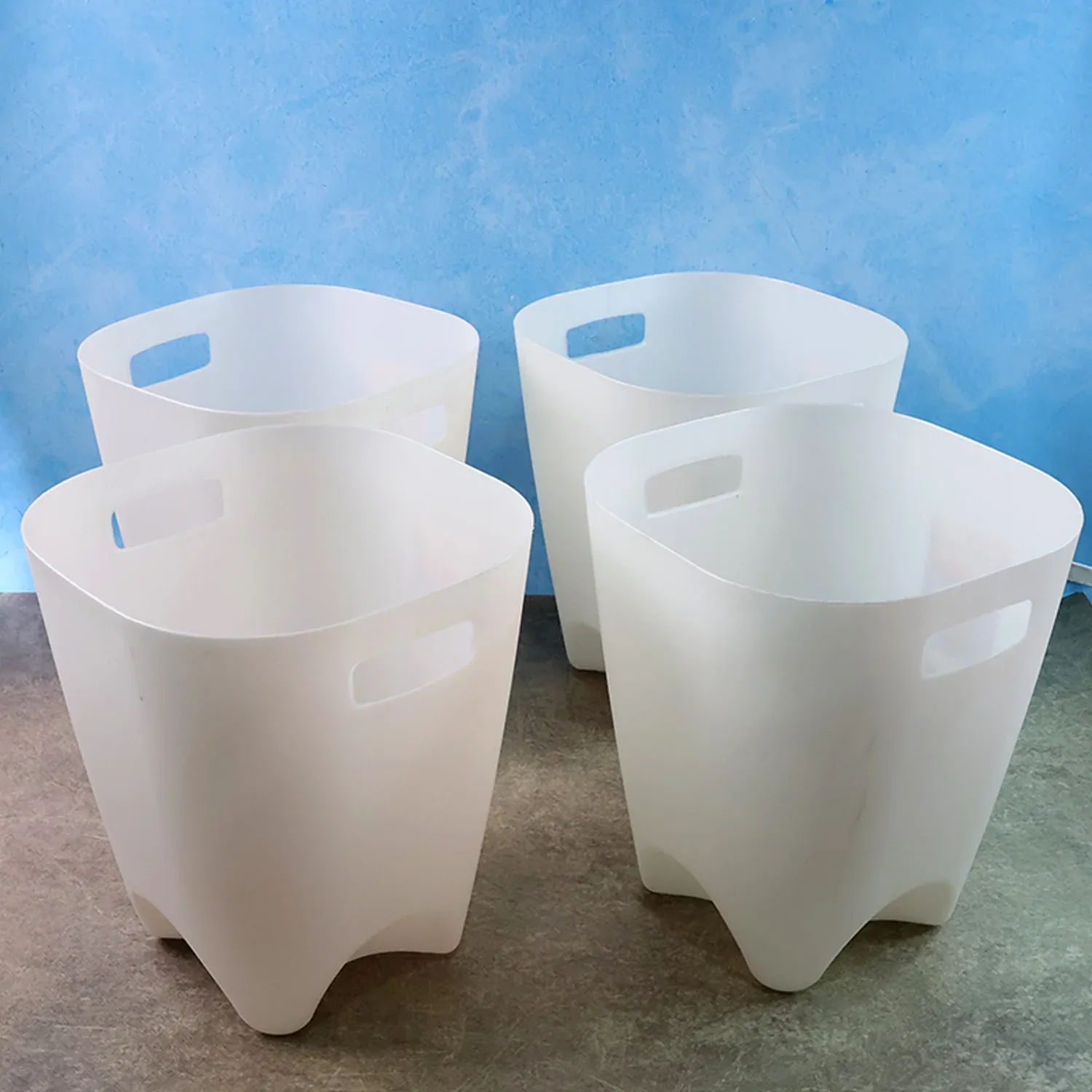 Plastic Dustbin Set – Compact Square for Home & Office (4 Pc) - Detailed Feature View 2