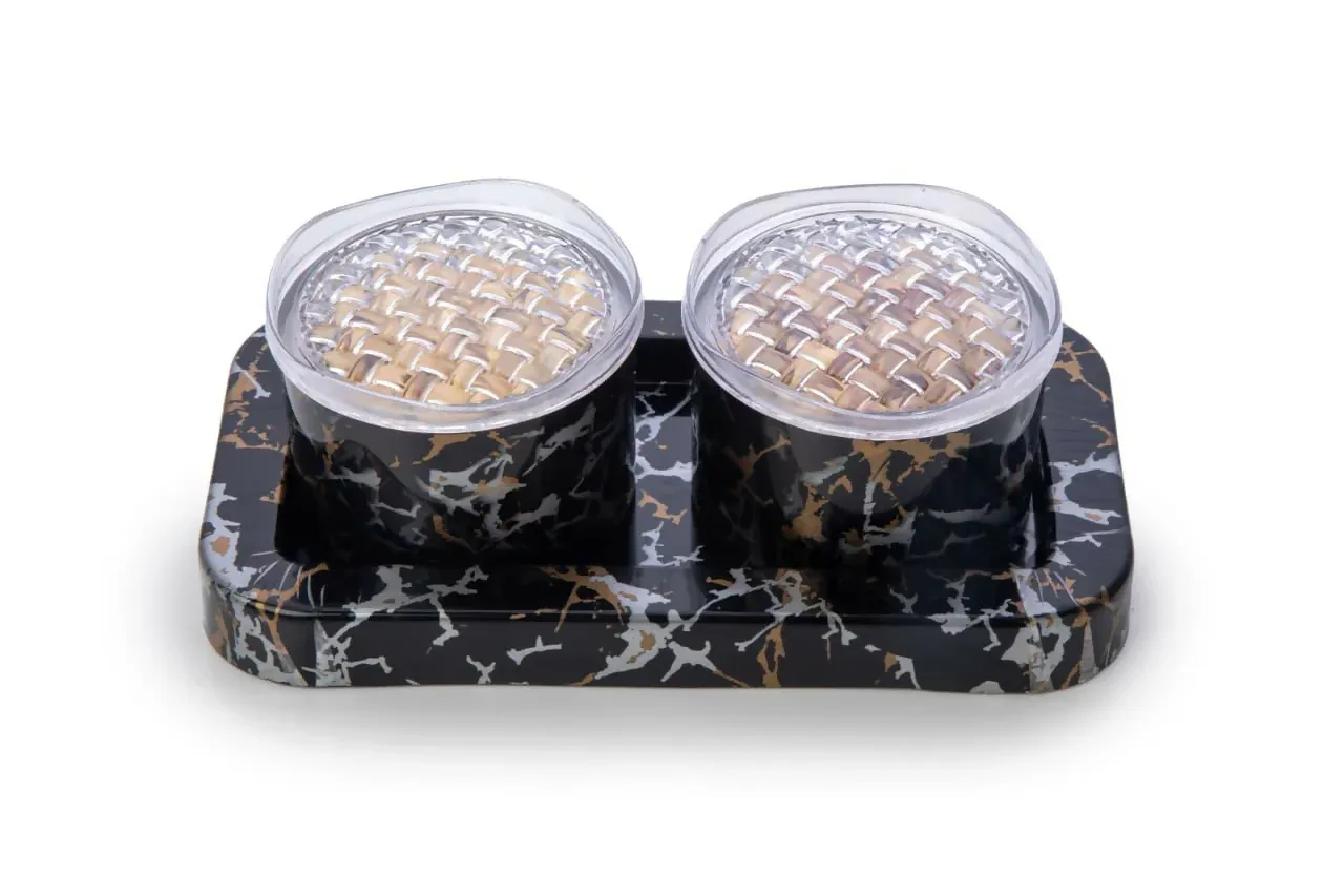 Airtight Dry Fruit Containers – Elegant Black & Gold Marble Set - Detailed Feature View 1