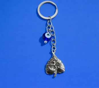 Om Leaf Evil Eye Keychain – Spiritual Protection Charm for Positivity