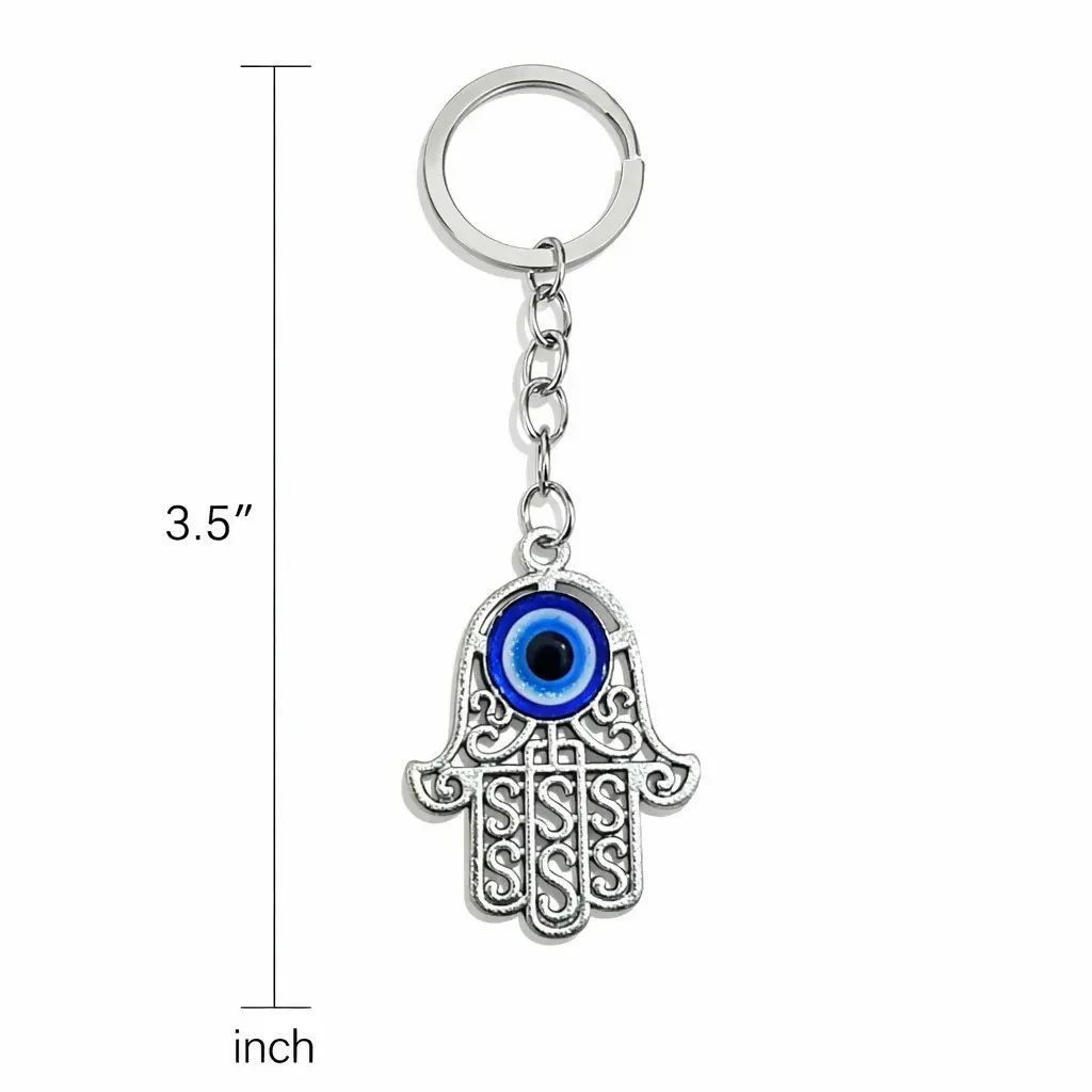 Hamsa Evil Eye Keychain – Durable Protection Charm for Keys & Bags - Detailed Feature View 3