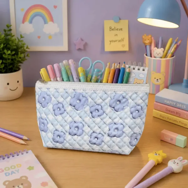 Multipurpose Makeup, Toiletry & Stationery Organizer Pouch with Zipper (Design may vary, 1 PC)